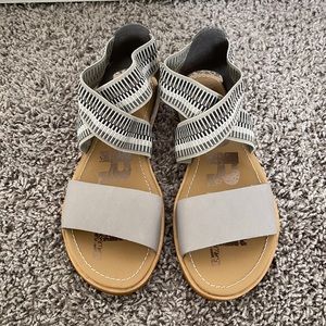 Grey sorel sandals